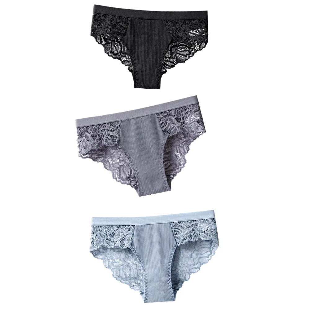 3 Pcs Cotton Panties Sexy Panty Briefs Lace Panties Women Underwear Lingerie Panties for Female Ladies Floral Pantys Underpants - Image 14