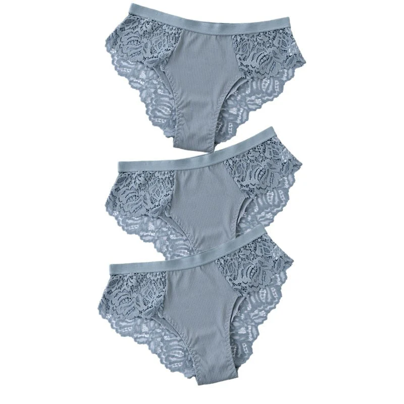 3 Pcs Cotton Panties Sexy Panty Briefs Lace Panties Women Underwear Lingerie Panties for Female Ladies Floral Pantys Underpants - Image 16