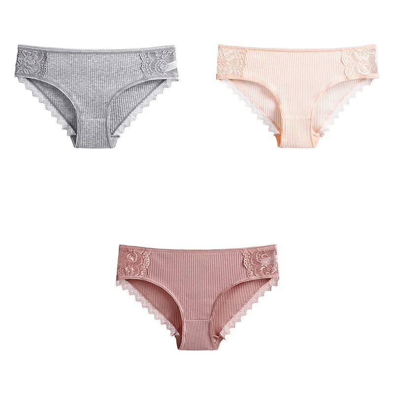 3 Pcs Cotton Women's Panties Lace Underwear High Quality Soft Breathable Female Briefs Underwear For Woman Lingerie New BANNIROU - Image 13