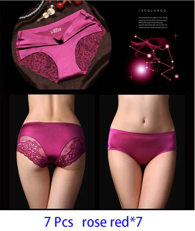 7Pcs Women's Pants exy Panties 2022 Women's Iace lingerie Solid Color Seamless briefs Mid-Rise Briefs Woman cotton underwear - Image 9