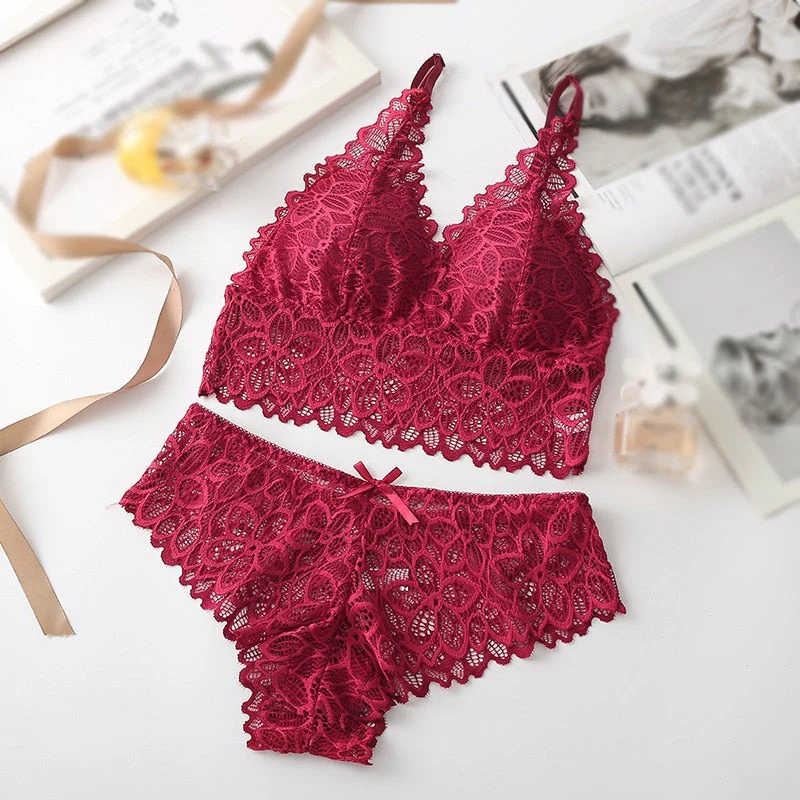Sexy Lace Underwear French Bra Set Comfortable Women Bras Lingeries Ladies Underwear Suit - Image 3