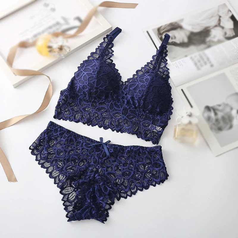 Sexy Lace Underwear French Bra Set Comfortable Women Bras Lingeries Ladies Underwear Suit - Image 4
