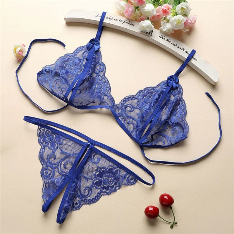 Sexy Lingerie Women Push Up With Lace Straps Transparent Bra Panties Embroidered See Through Comfortable Lingerie Sets Bras - Image 2