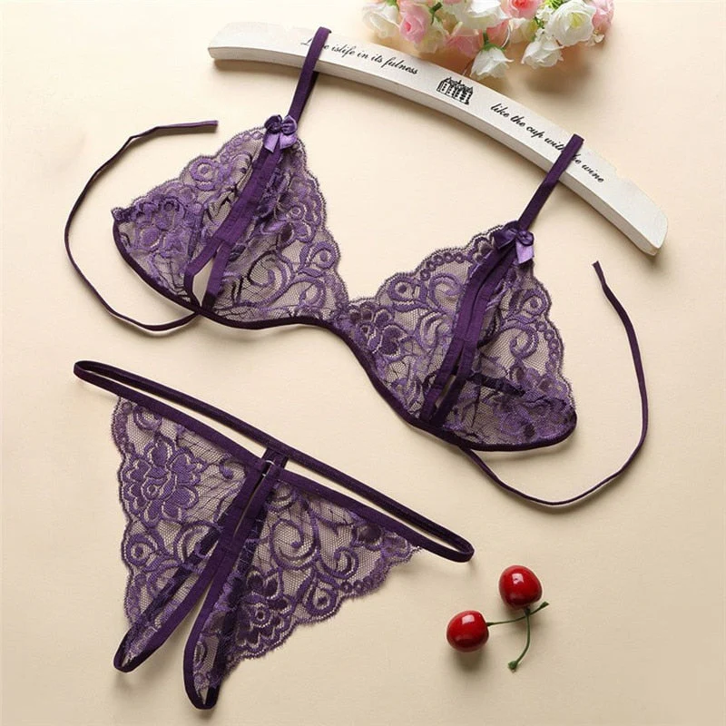 Sexy Lingerie Women Push Up With Lace Straps Transparent Bra Panties Embroidered See Through Comfortable Lingerie Sets Bras - Image 6