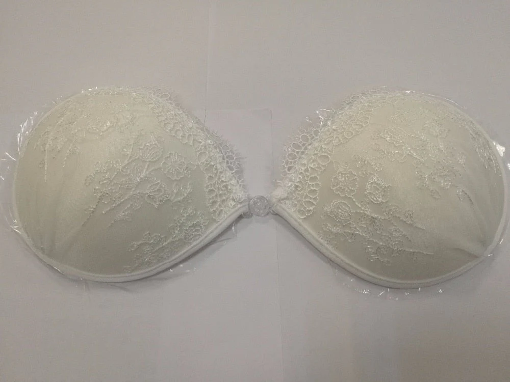 White Lace Embroidery Bra Super Push Up Silicone Bralette Backless Strapless Invisible  Pushup Sticky Bras for Women Wedding - Image 2